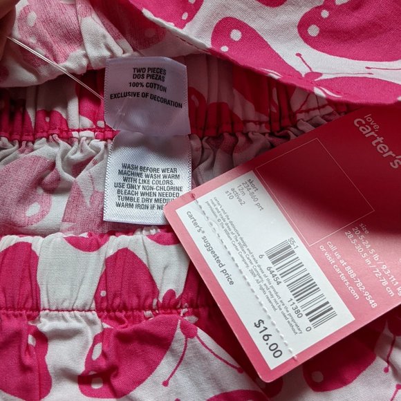 [KIDS 2/$20] NWT Baby Girl (12M) - CARTER'S Woven Butterfly Skirt Set - Picture 4 of 4